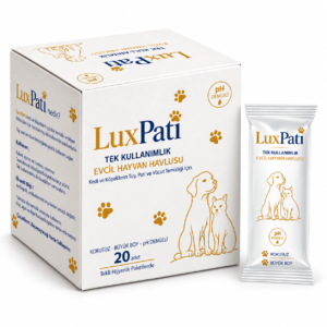 LuxPati Pet Towels box of 20, packet and box